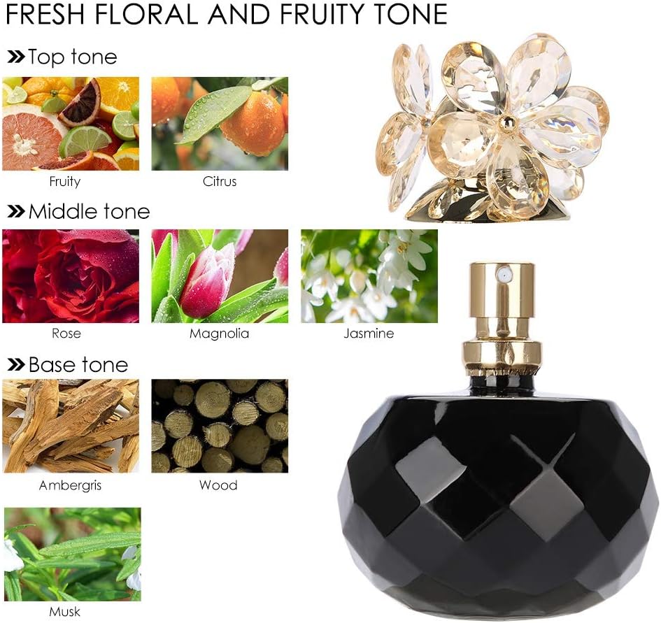 Eau de Parfum, 60ml Women's Perfume Elegant Fruity Floral Women's Fragrance Fresh Lady Long-lasting Perfume Valentine's Day Gift Idea for Women Femme Women(black)