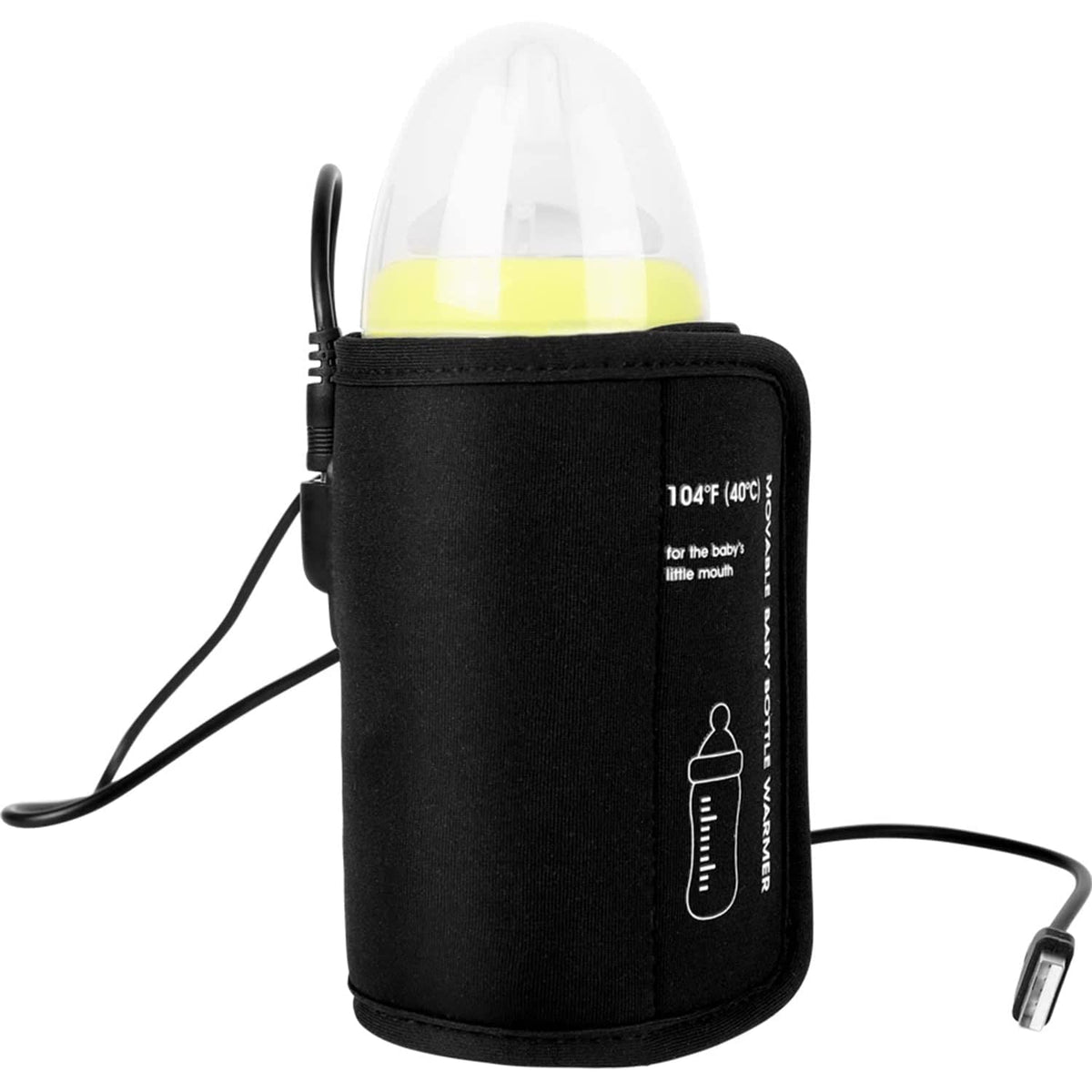 Excefore Bottle Warmer Bag, Baby Bottle Warmer Insulation Cover, Portable USB Car Baby Bottle Insulator, Keep Baby Milk Temperature, Feeding Bottle Thermostat for Home Outside in Car (Black)