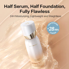 Carslan Sheer Liquid Foundation With Hydrating Serum, 24H Long-Lasting Moisturization, Medium Full Coverage, Anti-Aging, Build Dewy Health Skin, P01 Fair Porcelain, 1 FlOz