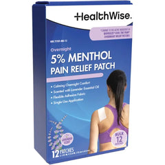 HealthWise Overnight 5% Menthol + Lavender Medicated Patch, 12 Count