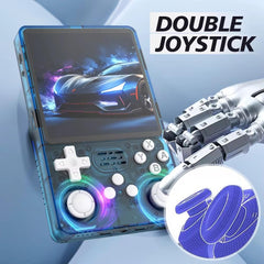 R36S Retro 3.5 Inch IPS Screen Handheld Game Console Open Source Linux System 64GB 15000+ Pocket Video Games Player VS RGB20S (Blue)