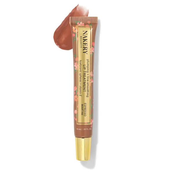 Nakery Plumping Lip Treatment for Dry Cracked Lips - Line Smoothing Lip Plumper for Women with Hyaluronic Acid Serum for Lips - Non Sticky Lip Gloss Plumper for Petal Soft Lips - 15Ml