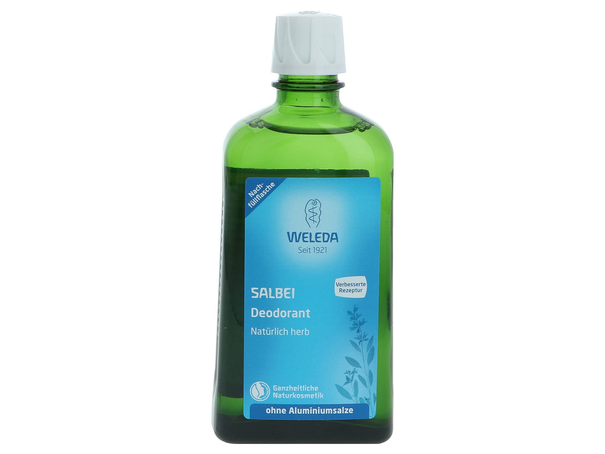 WELEDA Bio Salbei Deodorant Nachfüllflasche - frisches Naturkosmetik Deo mit ätherischen Ölen, wirkt desodorierend ohne Poren zu verschließen, ohne Aluminiumsalze, Nachfüllpackung (1 x 200 ml)
