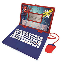 Lexibook Spider-Man - Educational and Bilingual Laptop German/English - Toy for Child Kid (Boys & Girls) 124 Activities, Learn Play Games and Music with Spide-Man - Red/Blue