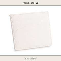 PAULO SERINI® Unisex Card Holder with 6 Card Slots and Compartment for Banknotes and Coins Elegant Credit Card Holder Made of Soft Vegan Leather - Cloud White