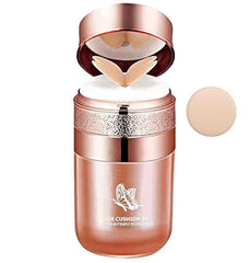Butterfly Cushion BB Cream Moisturizing Concealer Makeup Base Primer BB Hydrating Liquid Foundation,Long-Lasting Face Make Up for All Skin Types (Lvory White)
