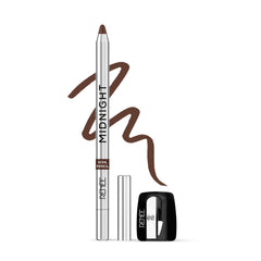 RENEE Midnight Kohl Kajal Pencil - Waterproof, Smudgeproof With Sharpener - 24 Hours Long Stay - One Swipe Application - Vitamin E, Olive Oil and Castor Oil - 1.5 Gm, Matte Finish (Brown)
