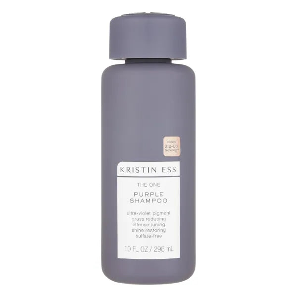 Kristin Ess Hair The One Purple Shampoo for Toning Blonde Hair - Neutralizes Brass + Yellow Tones, Shine Restoring - Sulfate, Silicone and Paraben Free, Color + Keratin Safe, 10 fl. oz
