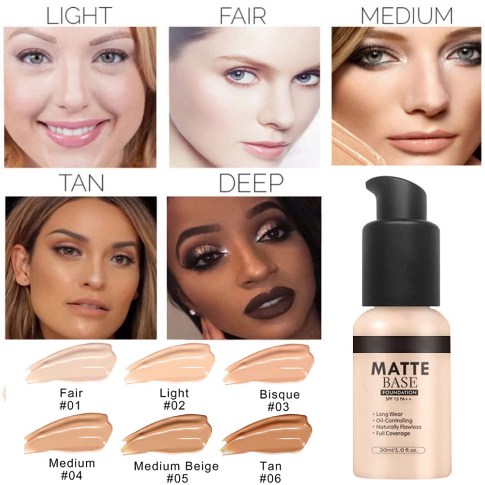 NLLNT Matte Foundation Makeup Liquid Base Waterproof Concealer Moisturizing Face BB Cream 15ml