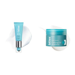 Bliss Eye Do All Things Hydrating Eye Gel & Clear Genius Clarifying Gel Moisturizer Duo | Caffeine + Salicylic Acid for Puffy Eyes & Smooth, Hydrated Skin | Vegan & Cruelty-Free Skincare Set