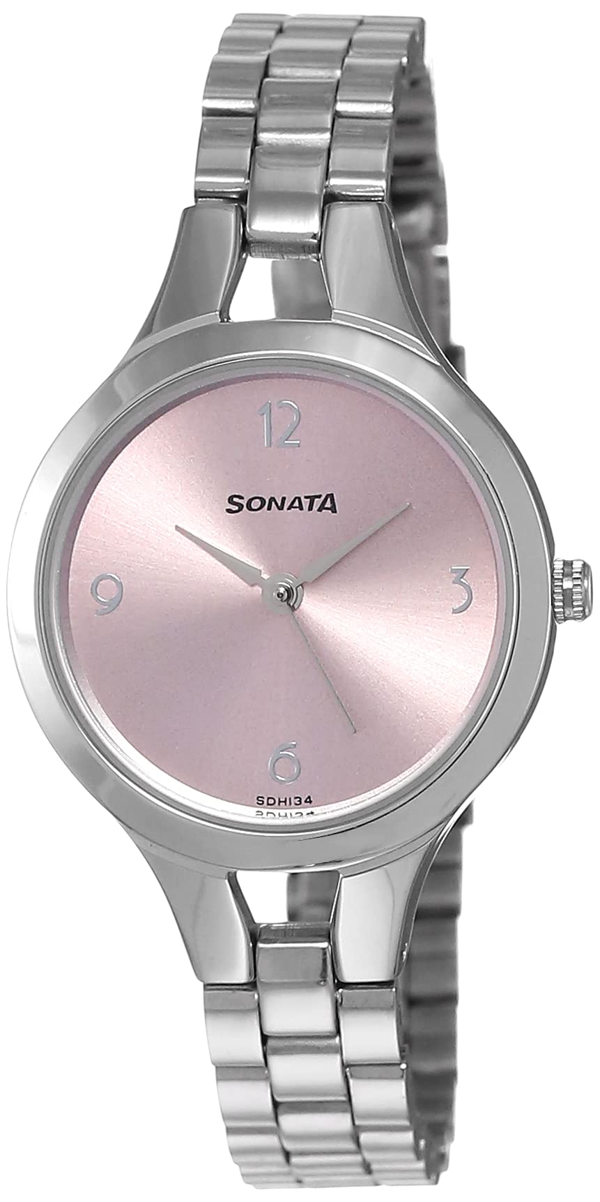 Sonata Steel Daisies Analog Pink Dial Women's Watch-NL8151SM03/NP8151SM03