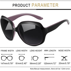 Joopin Polarized Sunglasses for Women, Ladies Big Frame Polarized Eyewear UV400 Protection Driving Fishing - Purple/Black