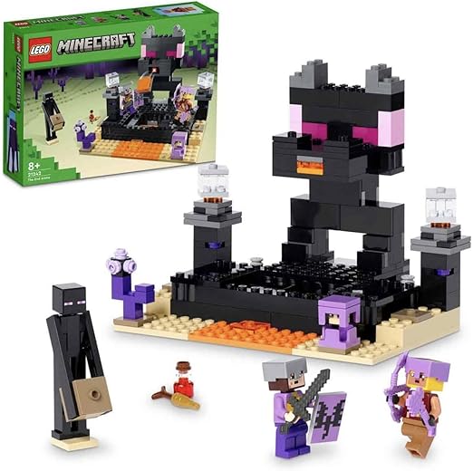 LEGO 21242 Minecraft The End Arena, Player-vs-Player Battle Playset, Action Toys for Kids, Boys & Girls 8 Plus Years Old, with Lava, Ender Dragon and Enderman Figures