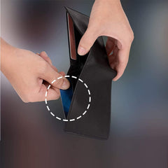 SWIUKPHE Slim Wallet for Men, RFID Smart Front Pocket Minimalist Leather Wallet Antimagnetic Anti Theft Medium Deposit ID Money Bank Card Size Men Gift Black