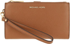 MICHAEL KORS Womens Double Zip Wristlet, Luggage - 34F9GAFW4L