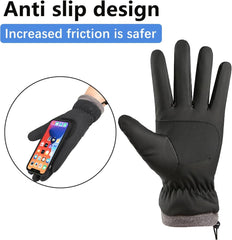 KWSLIN Winter Warm Gloves, Cycling Gloves Ski Gloves Men and Women Slip Waterproof Thermal Gloves outdoor Commuting Can Finger Touchscreen for Running, cycling, skiing, sports, 1 Pair, Black