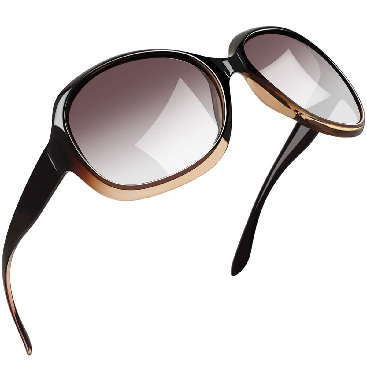 Joopin Polarized Sunglasses for Women, Ladies Big Frame Polarized Eyewear UV400 Protection Driving Fishing - Brown Gradient