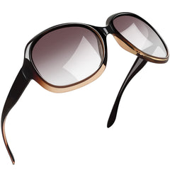 Joopin Polarized Sunglasses for Women, Ladies Big Frame Polarized Eyewear UV400 Protection Driving Fishing - Brown Gradient
