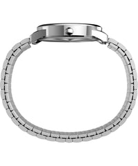 Timex Men's Easy Reader 35mm Watch – Gold-Tone Case White Dial with Gold-Tone Tapered Expansion Band - Silver-Tone/White/Silver-Tone