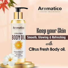 Revitalizing Body Oil for Men, Citrus Fresh. Daily Use After Bath Oil, Hydrating Formula for Dry Skin. Non-Greasy, 100% Natural- 200ml