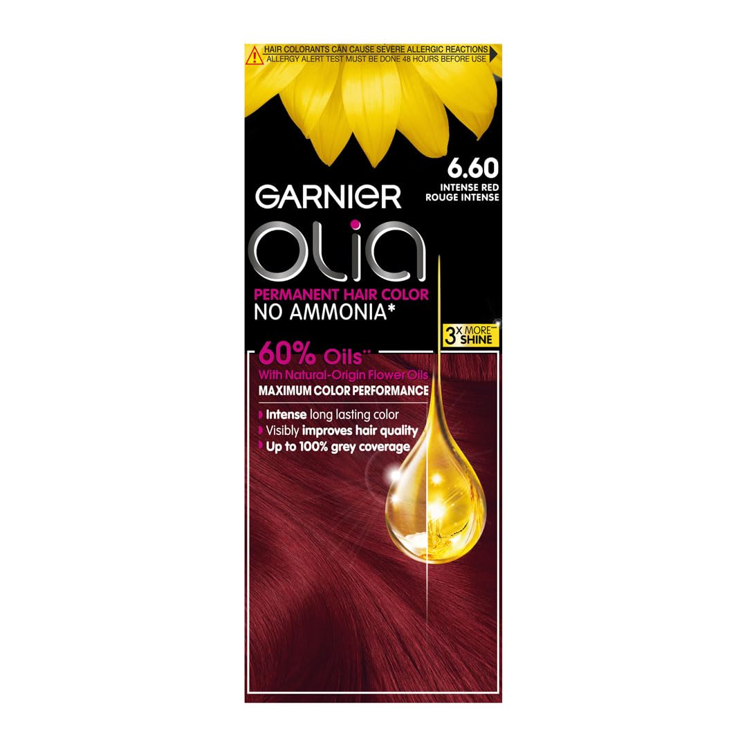 Garnier Olia, No Ammonia Permanent Hair Color With 60% Oils, 6.6 Intense Red