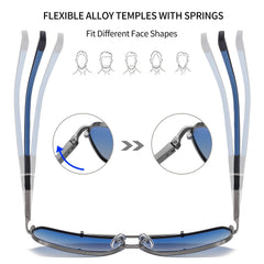Joopin Classic Rectangle Sunglasses Shades for Men, Metal Sun Glasses Polarized UV Protection