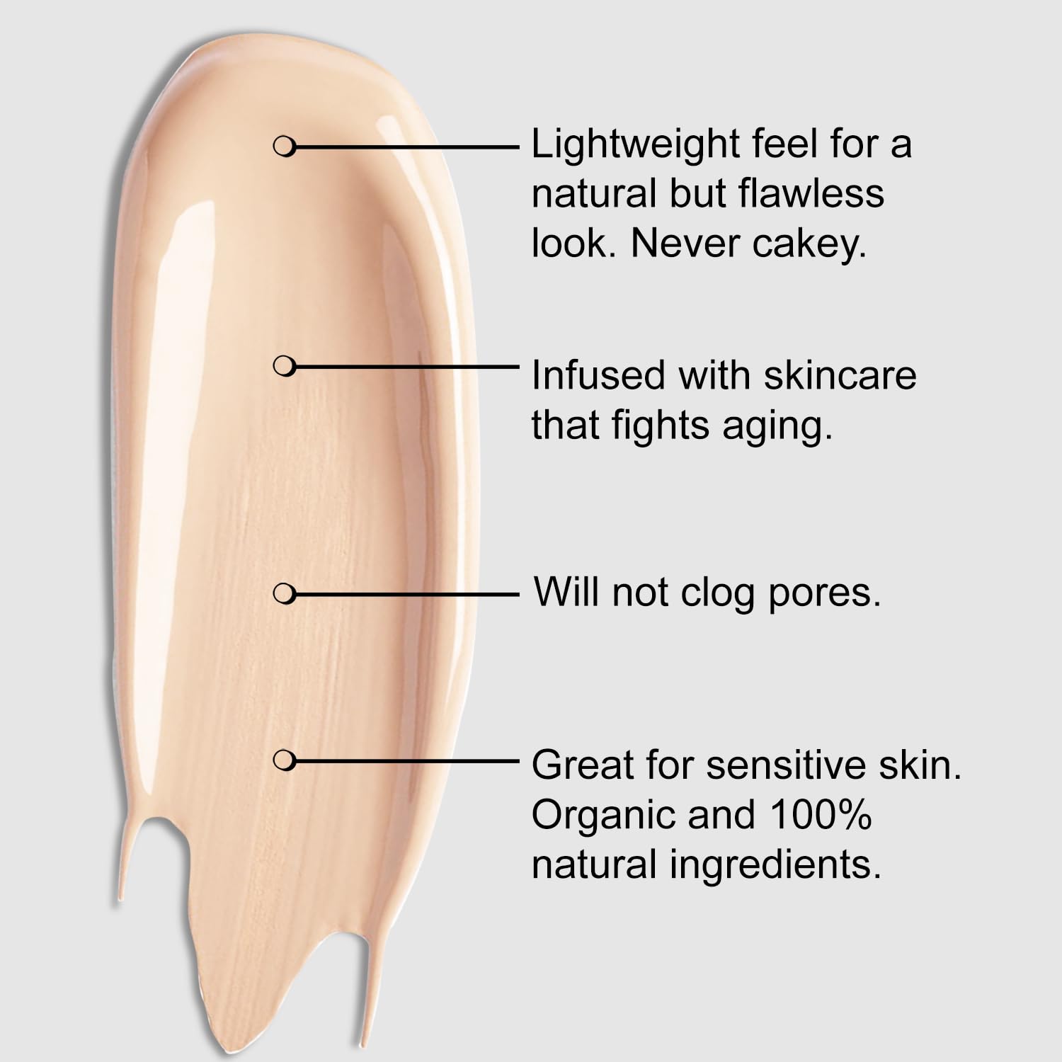 Organic Aloe-Based LUX Liquid Foundation, Natural Vegan Gluten-Free Made in USA, Vanilla