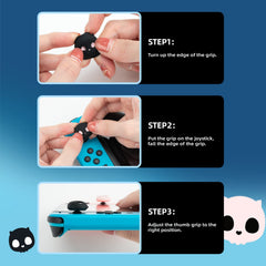 GeekShare Cute Silicone Joycon Thumb Grip Caps, Joystick Cover Compatible with Nintendo Switch/OLED/Switch Lite,4PCS - Skull (White)