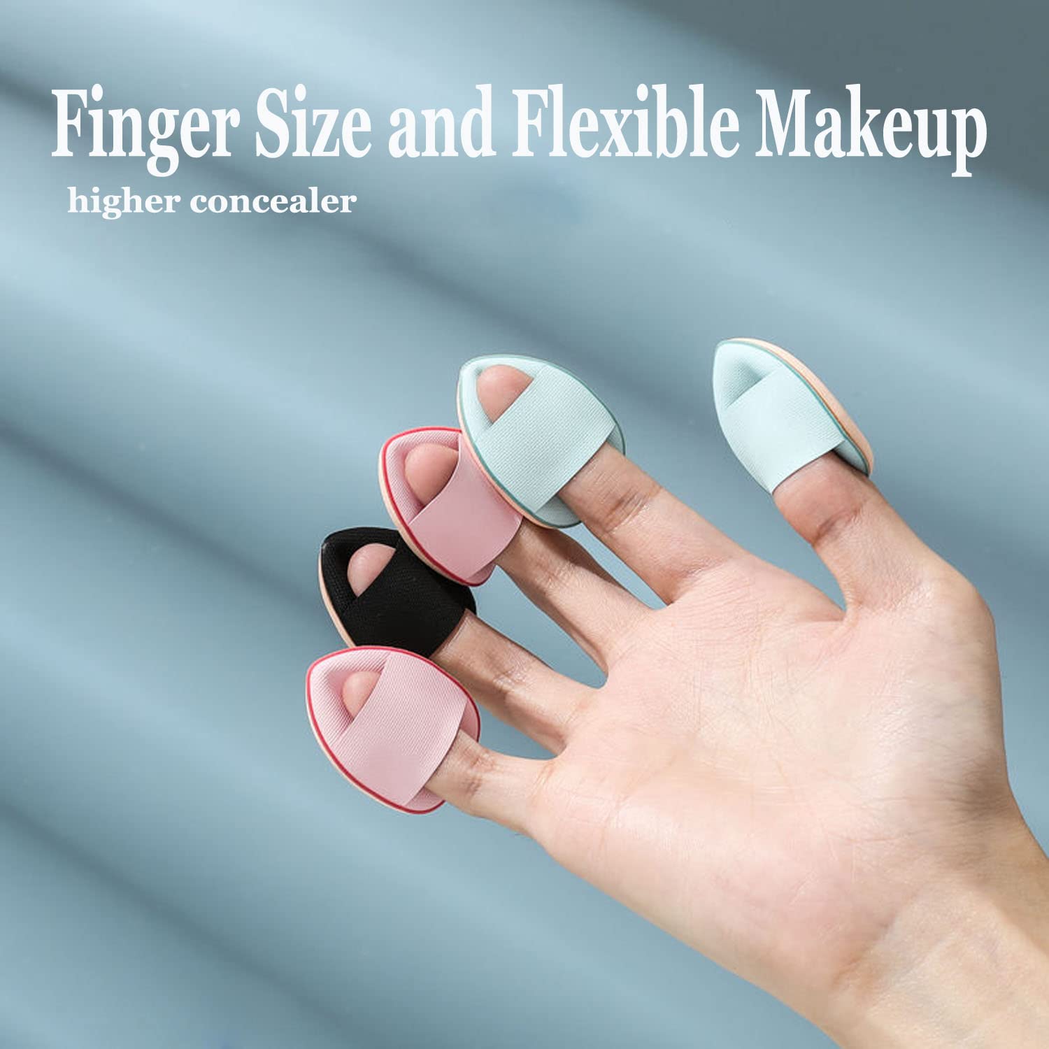 SALOCY Finger Puff, 25 Pcs Finger Powder Puff Mini Makeup Sponge Puff for Foundation Concealer Cosmetic Beauty Makeup Tools