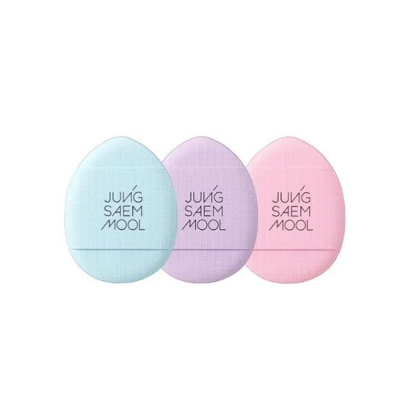 JUNG SAEM MOOL Skinny Tap Puff 3pcs Macaron Edition, Mini Precision Puff for Concealer and Touch-Up, Ultra-Slim Fitting Makeup Sponge for Seamless Coverage Around Nose Eyes Lips, Korean Beauty Tool