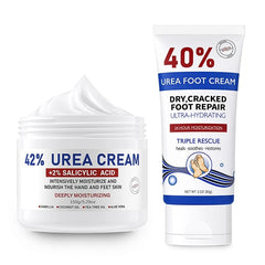 OUKEYA Urea Cream 42% + 2% Salicylic Acid for Feet Maximum Strength - Urea 40% Foot Cream for Dry Cracked Heels, Callus Remover, Psoriasis & Keratosis Pilaris - 4oz