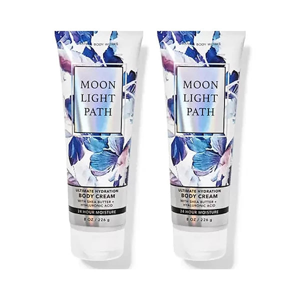 Bath & Body Works Ultimate Hydration Body Cream For Women 8 Fl Oz 2- Pack (8 Ounce (Pack of 2), Moonlight Path)