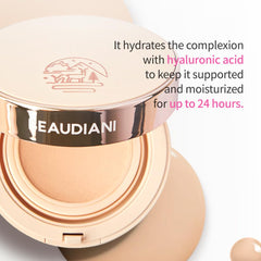 Beaudiani Mesh Tight up Cushion foundation 02, Light Beige, Korean cushion foundation,Natural coverage, Glowing foundation, sweat proof makeup, Long lasting foundation, All skin type