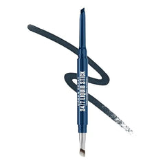 URBAN DECAY 24/7 Liquid Stick Waterproof Eyeliner Smudge Proof, Transfer Proof, Up to 24HR Wear, Dual Ended Retractable Gel Liner with Blending Eye Brush Rough Waves (deep matte navy)