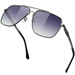 KANASTAL Polarized Sunglasses for Men Women, Large Memory Metal Frame Lightweight Sun Glasses 100% UV400 Protection Shades for Driving