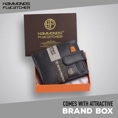 HAMMONDS FLYCATCHER Genuine Leather Wallets for Men, Graphite Grey, RFID Protected Nappa Leather Wallet for Men, Mens Wallet with 5 Card Slots, Gift for Valentine Day, Father's Day, Birthday