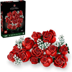 LEGO Icons Bouquet of Roses, Artificial Flowers Set for Adults, Botanical Collection, Home or Office Décor Accessories, Gifts for Women, Men, Her or Him, Relaxing Activities 10328