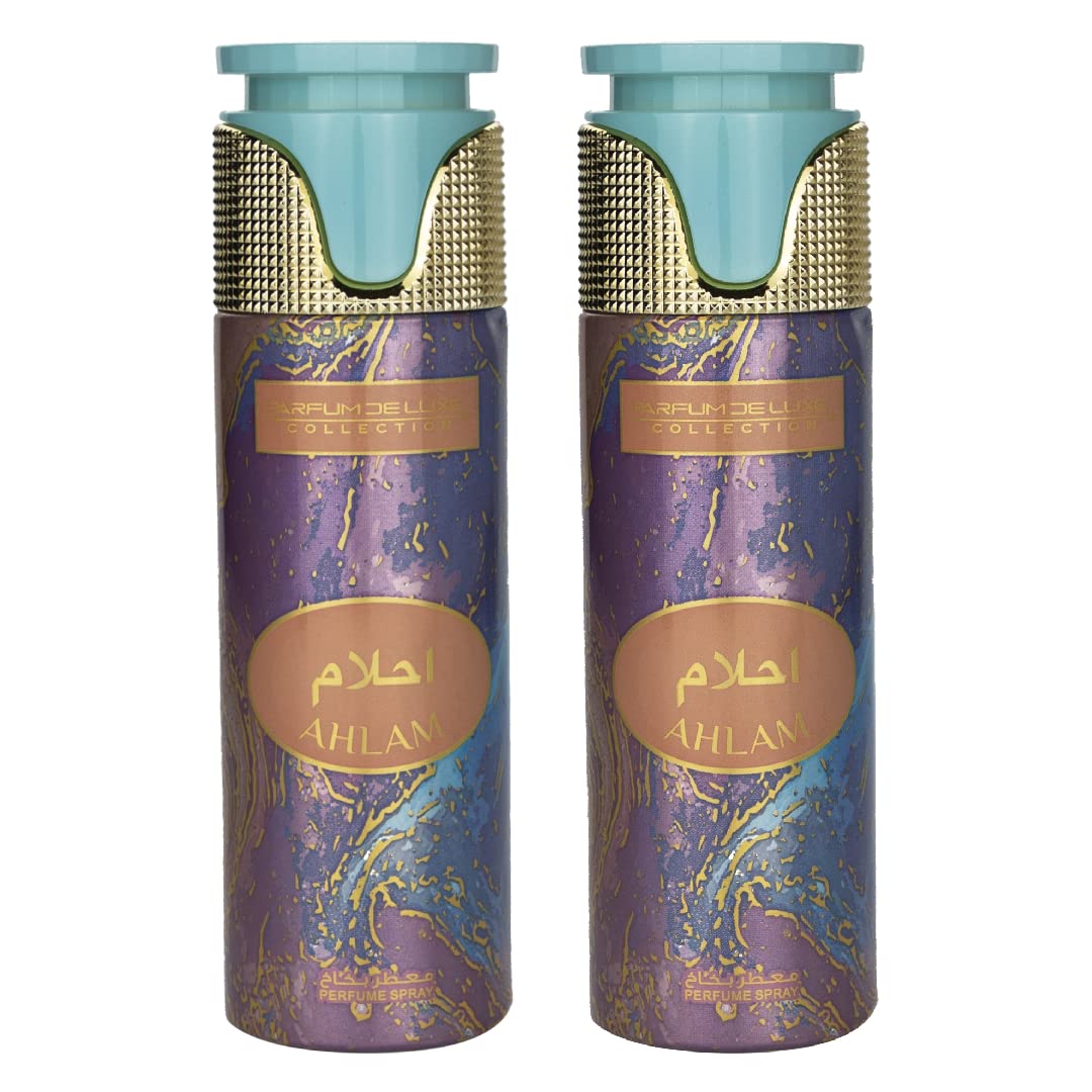 MY PERFUMES AHLAM from Parfum Deluxe Deodorant Perfume Spray for Unisex, Alcohol Free, 200ml, Pack Of 2