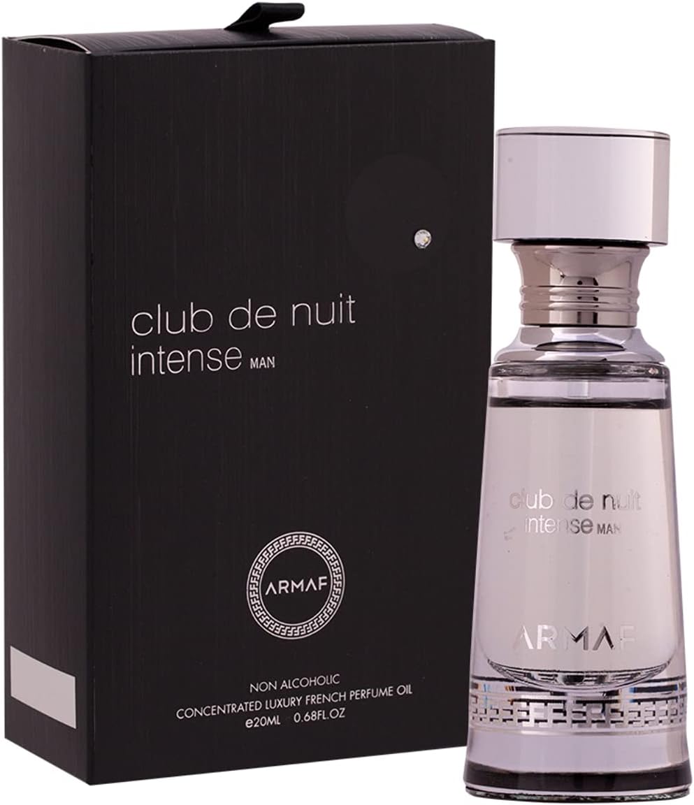 Armaf Club De Nuit Intense Man Perfumes Gift Set, Club De Nuit Intense Eau De Parfum 200ml Black + Club De Nuit Intense Non Alcoholic Concentrated Luxury French Perfume Oil 20ml, perfume for men