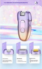 3-in-1 Rechargeable Epilator, Shaver & Trimmer for Women - Painless Hair Removal for Body & Face