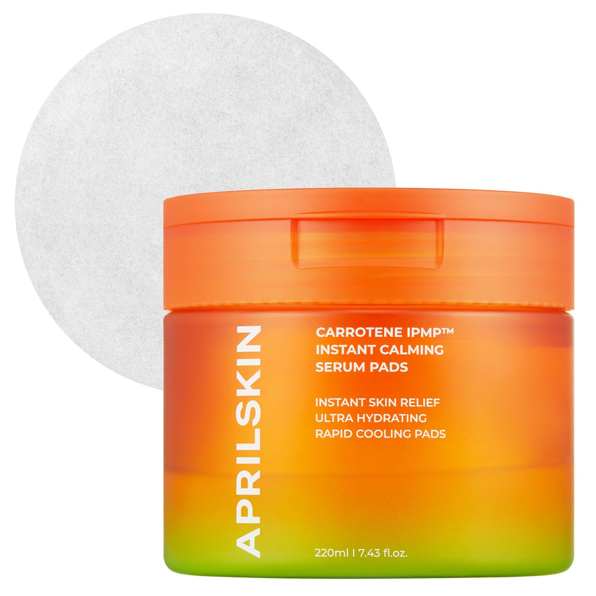 April Skin Carotene APMP Instant Soothing Toner Serum | 5 Minute Cooling Serum Pads | Vegan, Cruelty-Free | Non-Comedogenic | All-in-One Toner Serum Mask | Skincare
