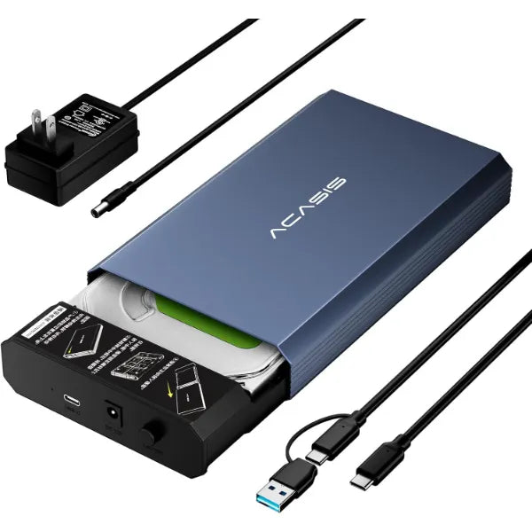 ACASIS 6Gbps USB-C Hard Drive Enclosure – Aluminum 3.5/2.5 Inch SATA SSD/HDD Enclosure, Up to 30TB, Compatible with MacBook Pro/Air, WD, Seagate, Samsung & PS4