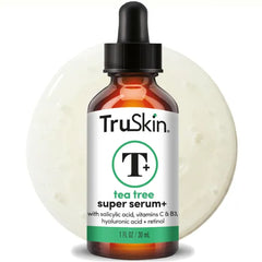 TruSkin Tea Tree Oil Acne Treatment Serum for Face – Salicylic Acid, Niacinamide, Vitamin C & Retinol – Clarifying Super Facial Serum for Acne-Prone Skin & Pores