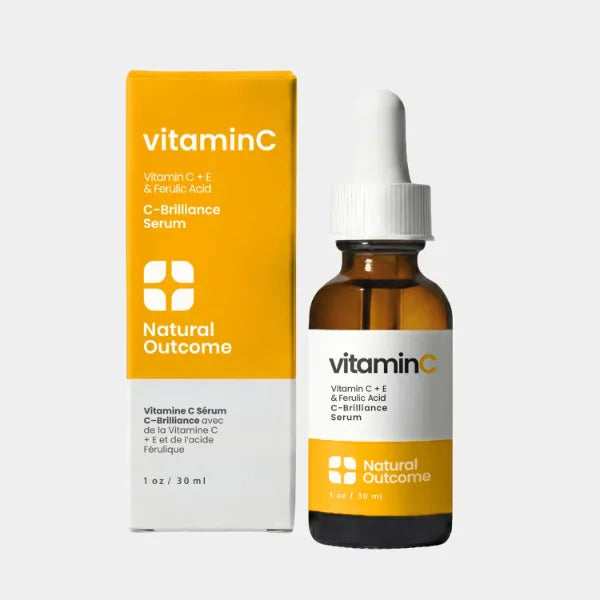 Natual Outcome Vitamin C Serum with Vitamin E & Ferulic Acid | Anti-Aging Radiance Restoring Facial Serum | Powerful Antioxidant Lift Fine lines, Wrinkles, & Sunspots | Firms & Hydrates Skin | 1 Oz