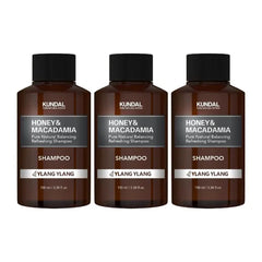 Kundal Ylang Ylang Honey & Macadamia Shampoo Sulfate Free for Damaged Hair with Argan Oil Travel Size 100ml (3EA/SET)