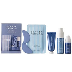 Summer Fridays Jet Lag Essentials Skincare Set Travel Size Skincare Kit Including Jet Lag Eye Patches, Hydration Mist, Deep Hydration Face Serum & Mask (4 Count)