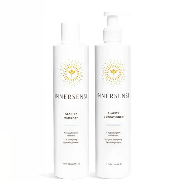 Innersense Organic Beauty - Natural Clear + Calm Hypoallergenic Clarity Hairbath + Conditioner Duo | Non-Toxic, Cruelty-Free Haircare (10 fl oz | 295 ml)
