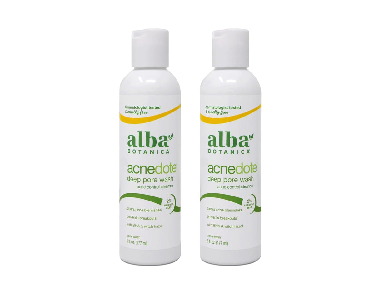 Alba Botanica Natural Acnedote Deep Pore Wash, 6 Ounce (Pack of 2)