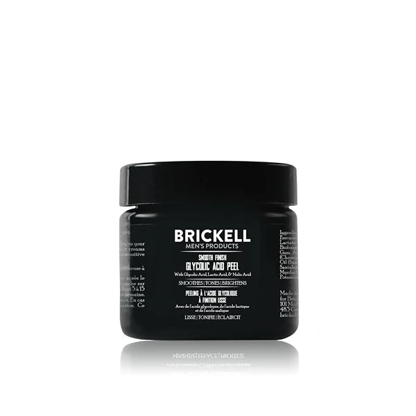 Brickell Men's Smooth Finish Glycolic Acid Peel For Men, Natural and Organic, Anti-Aging Peel for Wrinkles, 2 Ounce, Scented