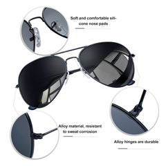 KANASTAL Polarized Sunglasses for Women and Men, Metal Frame Sun Glasses Retro Shades for Mens Driving Outdoor Military Style 100% UV400 Protection